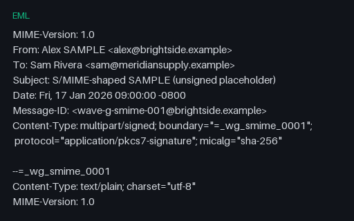Preview of EML — S/MIME-Shaped Unsigned Placeholder