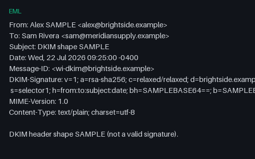 Preview of EML Header — Dkim Signature Shape