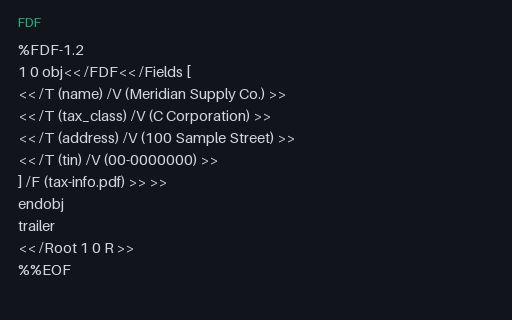Preview of Tax Info Form Data (FDF)