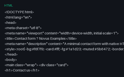 Preview of Contact Form (HTML)