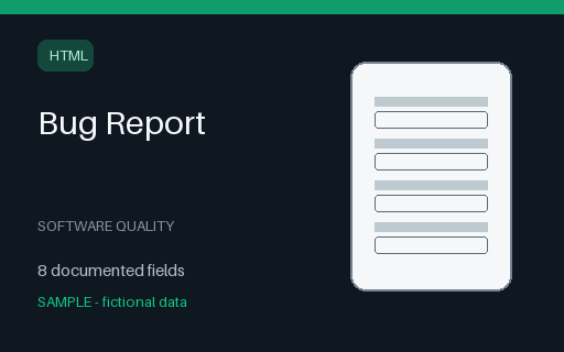 Preview of Bug Report Form (HTML)