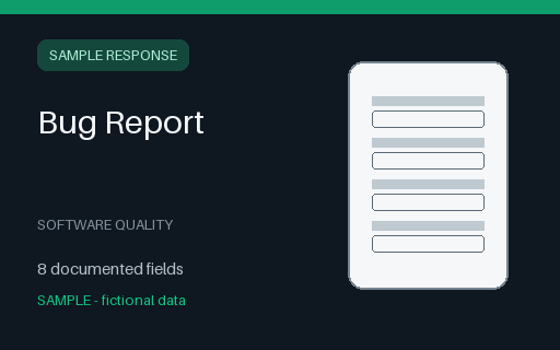 Preview of Bug Report Sample Response (JSON)