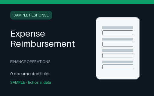 Preview of Expense Reimbursement Sample Response (JSON)