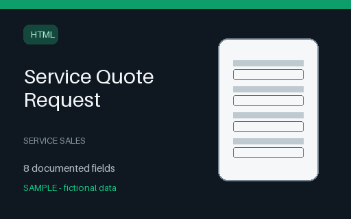 Preview of Service Quote Request Form (HTML)