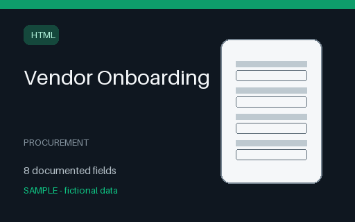 Preview of Vendor Onboarding Form (HTML)