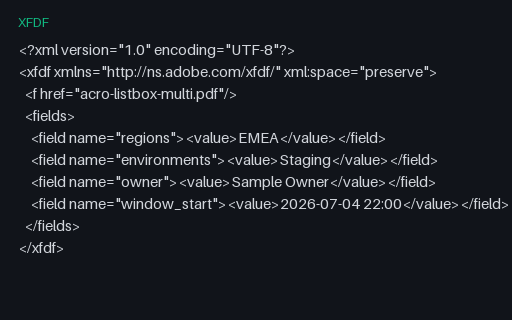 Preview of AcroForm List Box Form Data (XFDF)