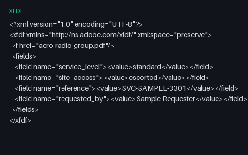 Preview of AcroForm Radio Group Form Data (XFDF)
