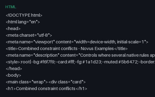Preview of Combined Constraint Conflicts (HTML)