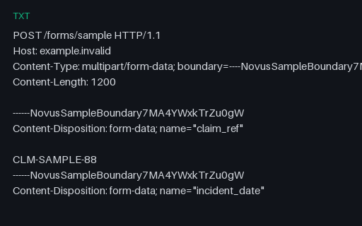 Preview of Multipart Submission Body (TXT)