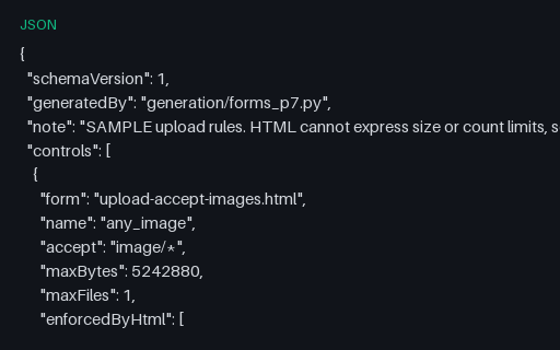 Preview of Upload Constraint Manifest (JSON)