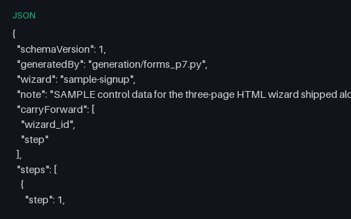Preview of Wizard Flow Manifest (JSON)