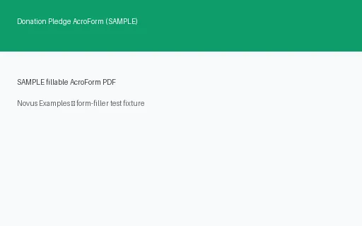 Preview of Donation Pledge AcroForm (SAMPLE)