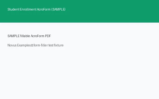 Preview of Student Enrollment AcroForm (SAMPLE)