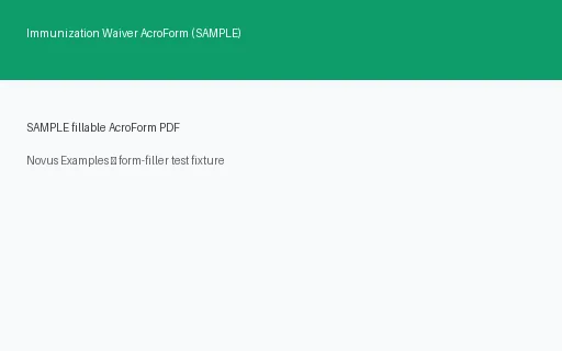 Preview of Immunization Waiver AcroForm (SAMPLE)