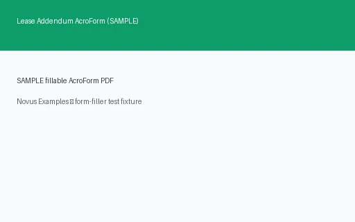 Preview of Lease Addendum AcroForm (SAMPLE)