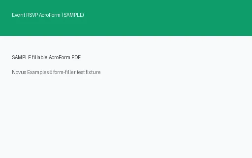 Preview of Event RSVP AcroForm (SAMPLE)