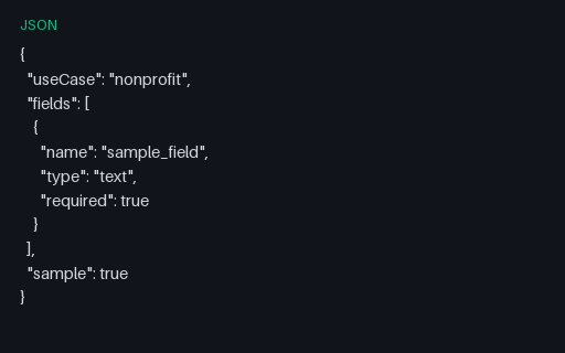 Preview of Donation Pledge Field Manifest (JSON)