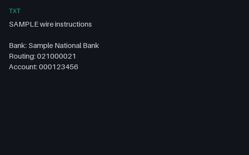 Preview of Wire Instructions (TXT)