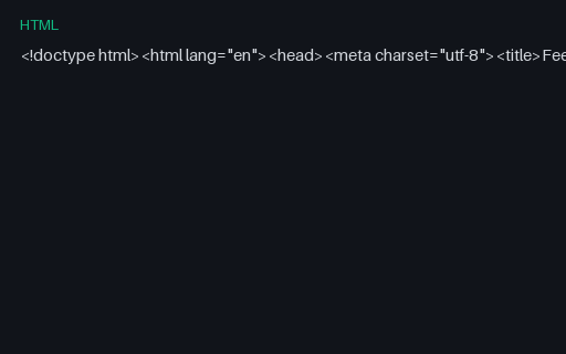 Preview of HTML Form — Feedback Mini SAMPLE