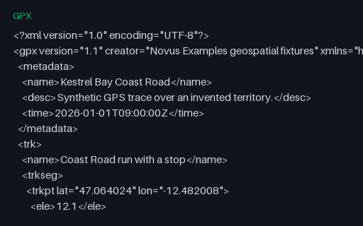 Preview of GPX — Track Split Into Two Segments by a Pause