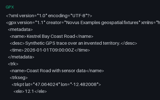 Preview of GPX — Garmin TrackPointExtension (heart rate, cadence, temperature)