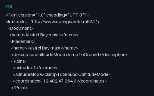 Preview of KML — extrude With Three Different altitudeMode Values