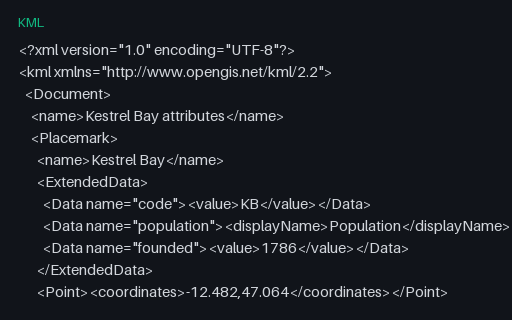 Preview of KML — ExtendedData Untyped Data Elements