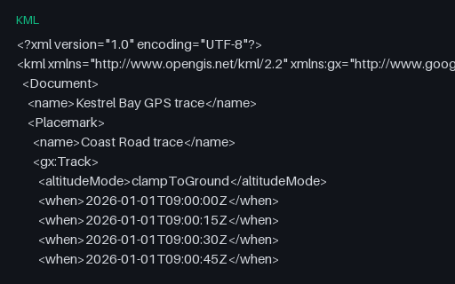 Preview of KML — Google gx:Track Extension (time-stamped positions)