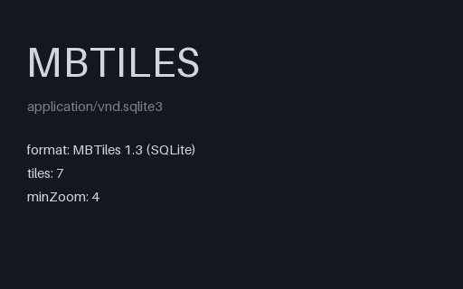 Preview of MBTiles — Raster Tile Pyramid, Zoom 4 to 8
