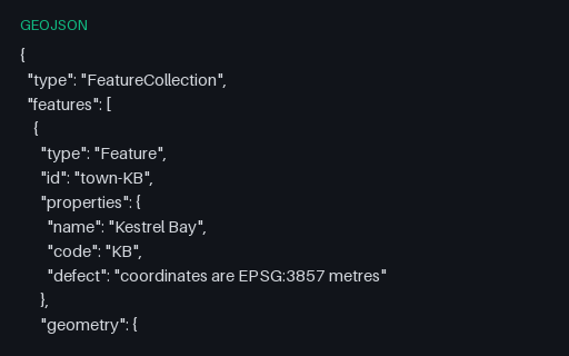Preview of GeoJSON — Intentionally Invalid: Web Mercator Metres in a .geojson File