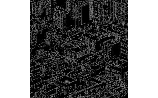 Preview of G voxel city: canny edge map