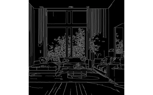Preview of L interior mod: canny edge map