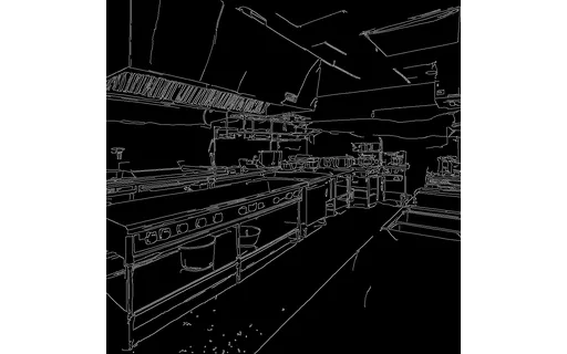 Preview of S kitchen clean: canny edge map