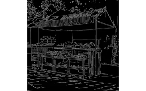 Preview of S market stall: canny edge map