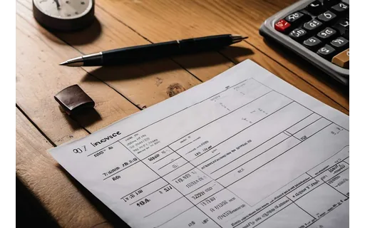 Preview of A printed invoice on a wooden, plate A (JPEG q50)