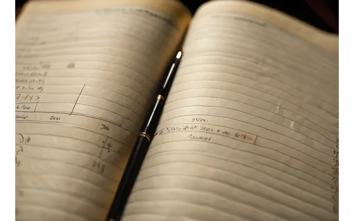 Preview of An open paper accounts ledger, plate A (WebP q85)