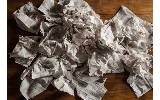 Preview of A scatter of crumpled paper (JPEG q50)
