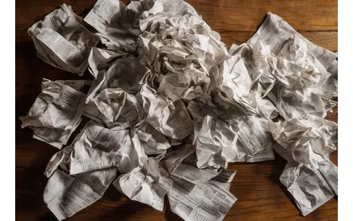 Preview of A scatter of crumpled paper (WebP q85)
