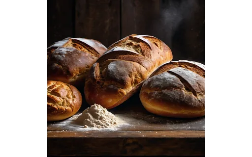 Preview of Rustic sourdough loaves on a (lossless PNG)