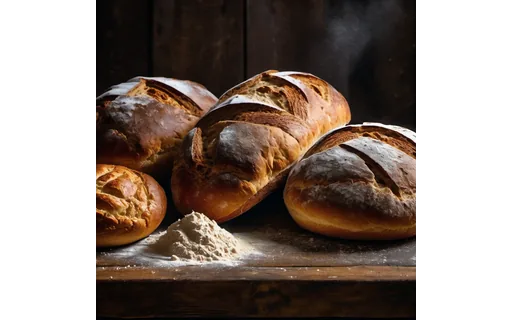 Preview of Rustic sourdough loaves on a (WebP q85)