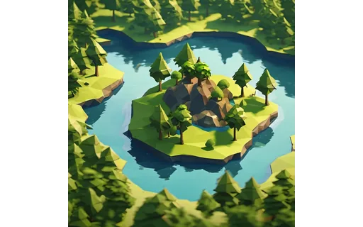 Preview of Low poly stylised island with (WebP q85)