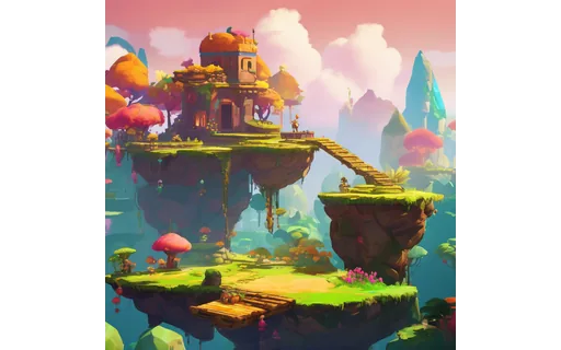 Preview of Colourful stylised platformer (lossless PNG)