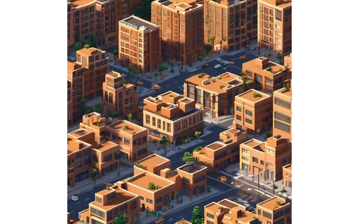 Preview of Voxel art city block, blocky (JPEG q90)