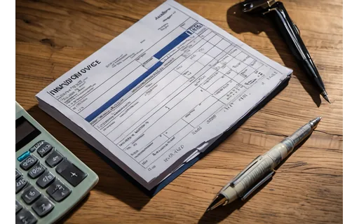 Preview of A printed invoice on a wooden, plate B (lossless PNG)