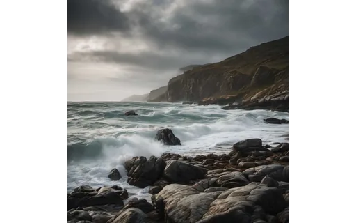 Preview of Rocky coastline with breaking (JPEG q50)