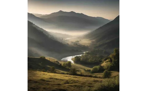 Preview of Mountain valley with a river (JPEG q25)
