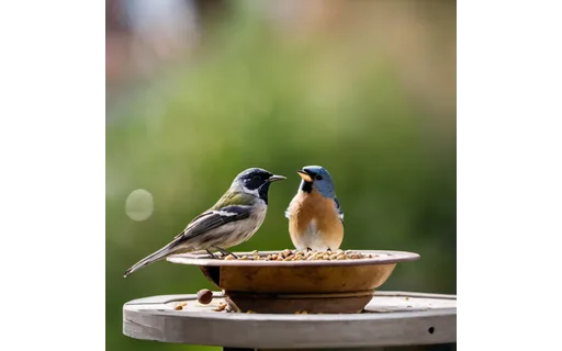 Preview of Small garden birds on a wooden (WebP q85)