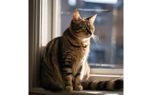 Preview of Tabby cat sitting on a (lossless PNG)