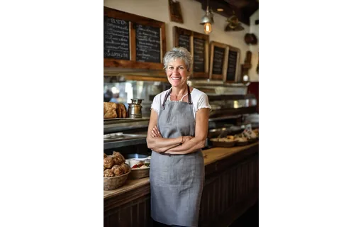 Preview of A smiling woman with short (JPEG q50)