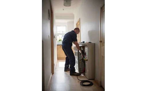 Preview of An electrician in work clothes (JPEG q25)